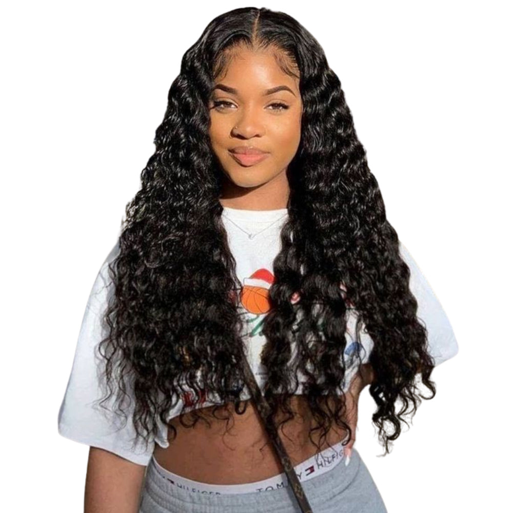 150% Density 13x4 Lace Frontal Wig Deep Wave Brazilian Remy Human Hair Wigs