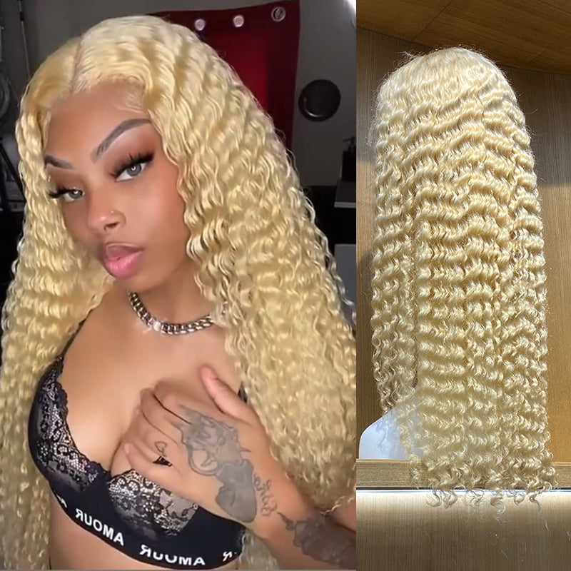 #613 Blonde Deep Wave Lace Wigs 13x4 Virgin Human Hair Wigs Regular priceSale price