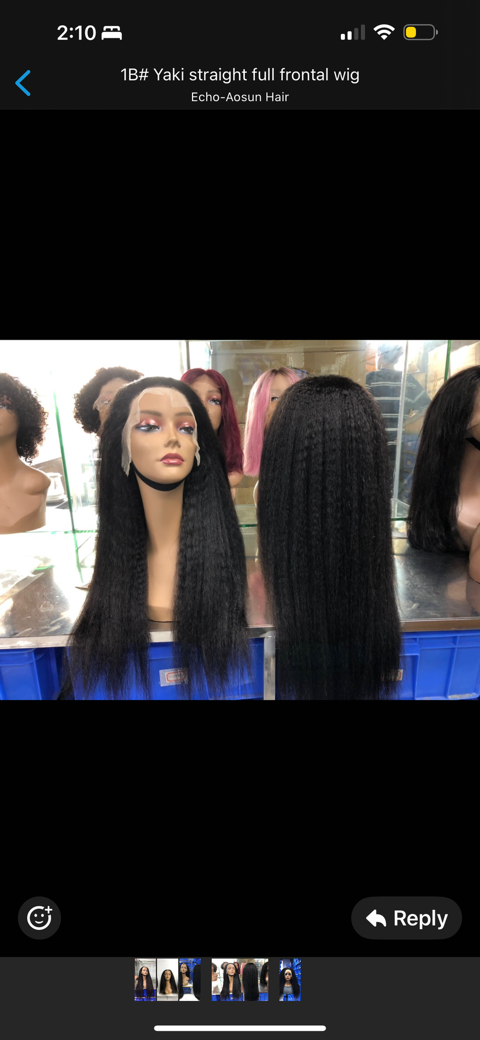 1B# Yaki straight full frontal wig