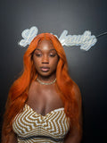 350# straight hair 13/4 full frontal wig