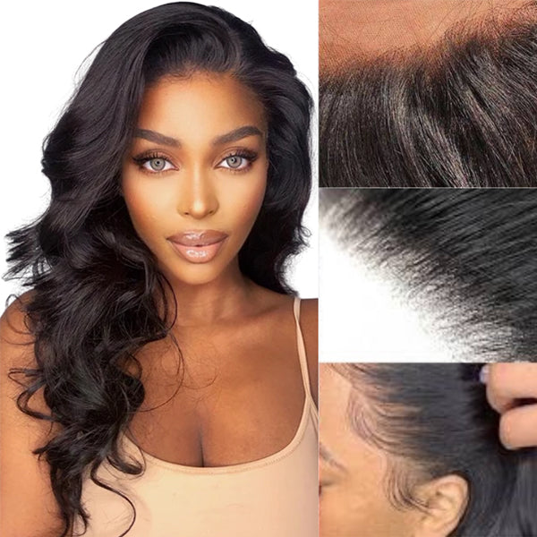 Body Wave 13x4 Lace Front Wig 180% Density Pre Plucked Human Hair Wigs