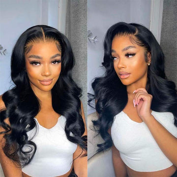 Body Wave 13x4 Lace Front Wig 180% Density Pre Plucked Human Hair Wigs